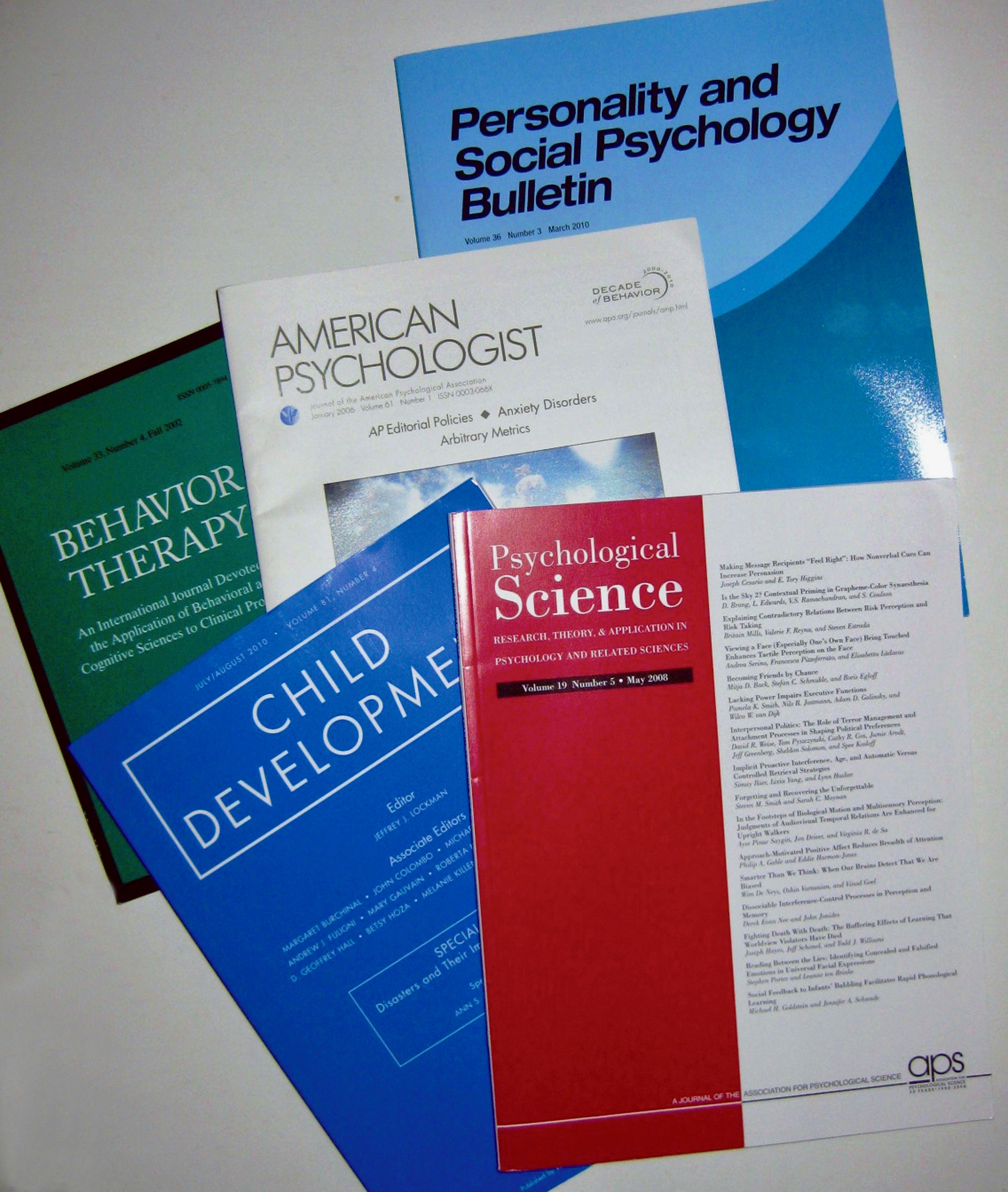 Small sample of the thousands of professional journals that publish research in psychology and related fields.